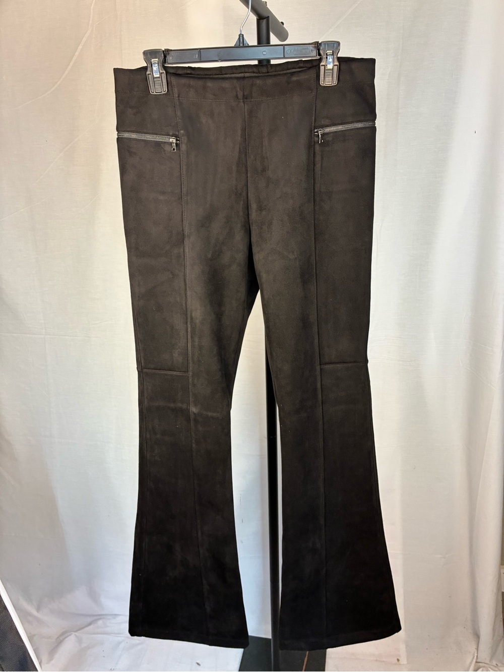 NWT BCBG MaxAzria Boot Cut Vegan Suede Pants L
